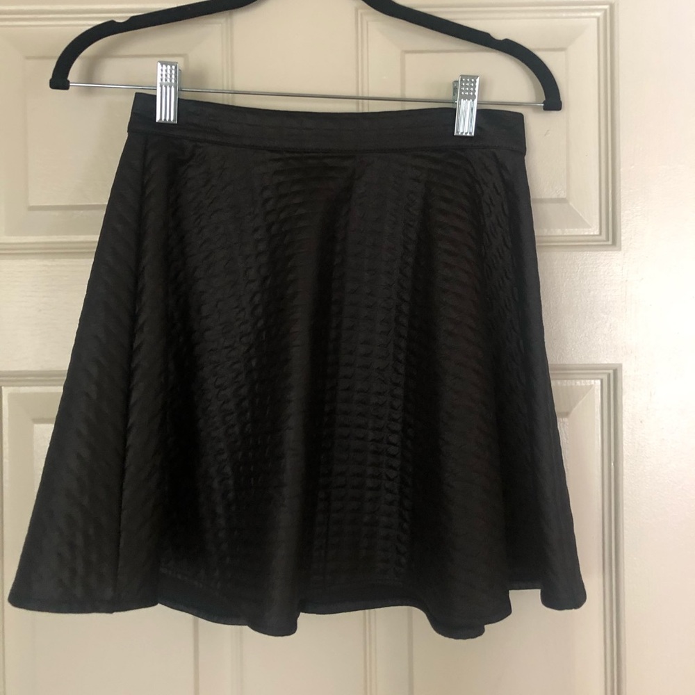 Black Textured Skater Skirt Size S -Small